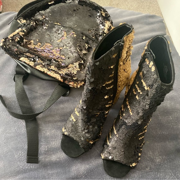 Sequin booties ad book bag - Picture 2 of 4